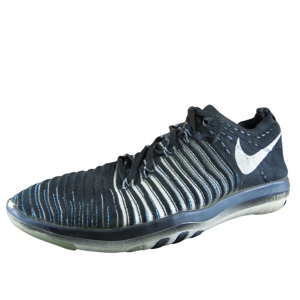 Nike Transform Flyknit Women Sneaker Shoes Black Fabric Lace Up Size 9 Medium